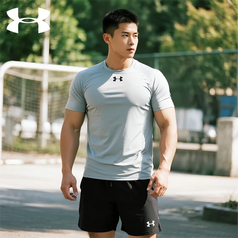安德玛正品短袖2025夏季新款宽松透气运动休闲T恤速干衣健身半袖