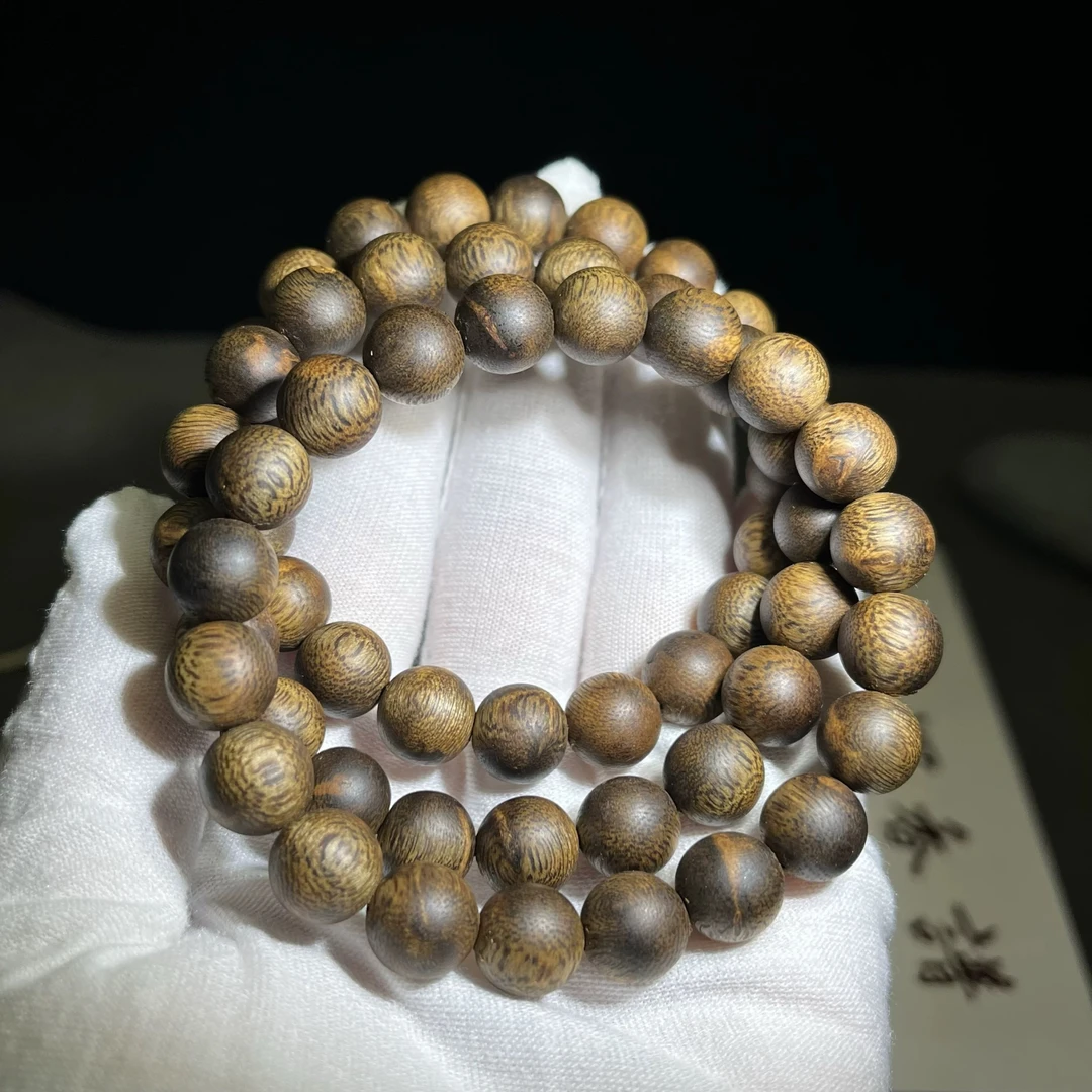 沉香【精选A+】海南沉香老料10圆珠高结油99沉高货9g+.多样性发一条