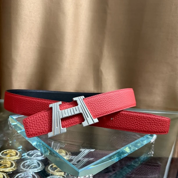 新款男女通用高档皮带休闲工字扣H扣牛皮腰带青中年商务情侣韩潮