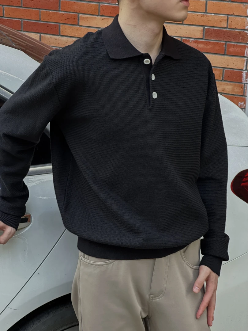 洋扬YANG 秋季极简纹理老钱风针织衫
