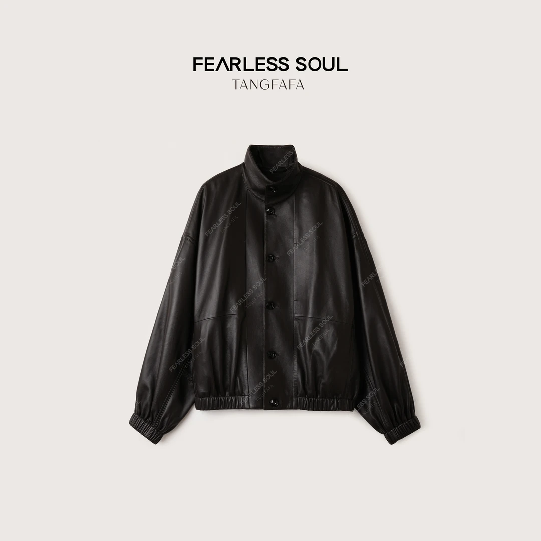 TFF X FS “进口特柔小羊皮” 极简松弛翻领夹克皮衣 825FF476 -