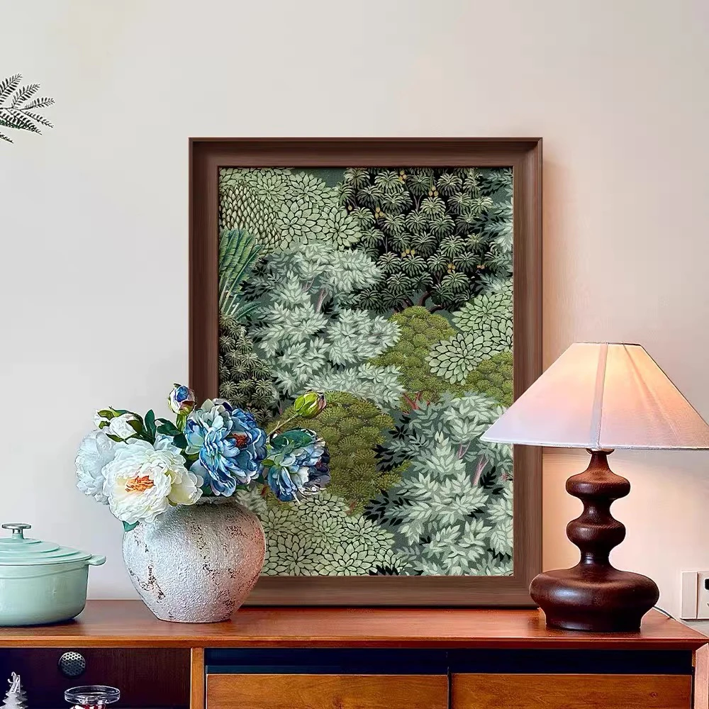 美式复古植物法式南洋风入户装饰画餐厅玄关走廊挂画6080