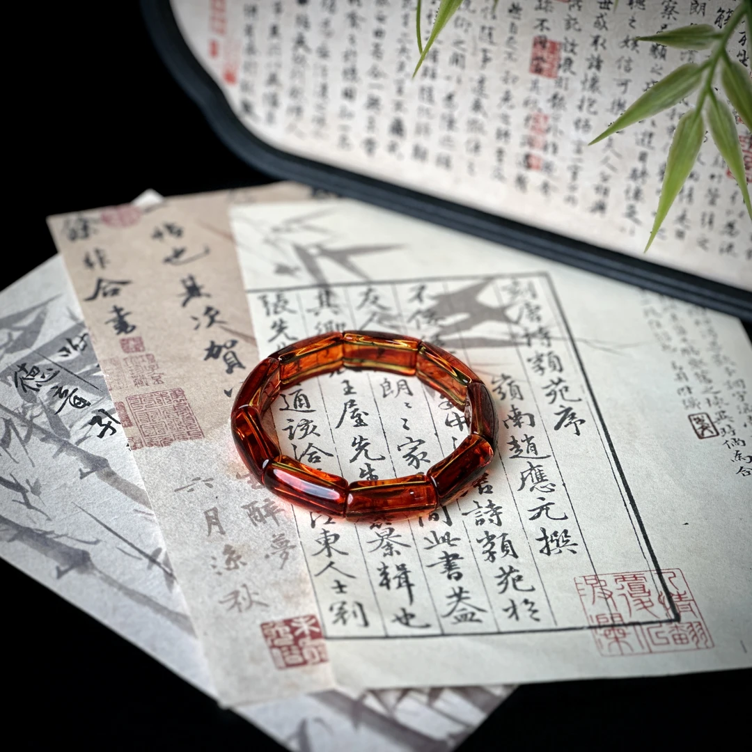 天然缅甸血珀节节高升手串无礼盒 125