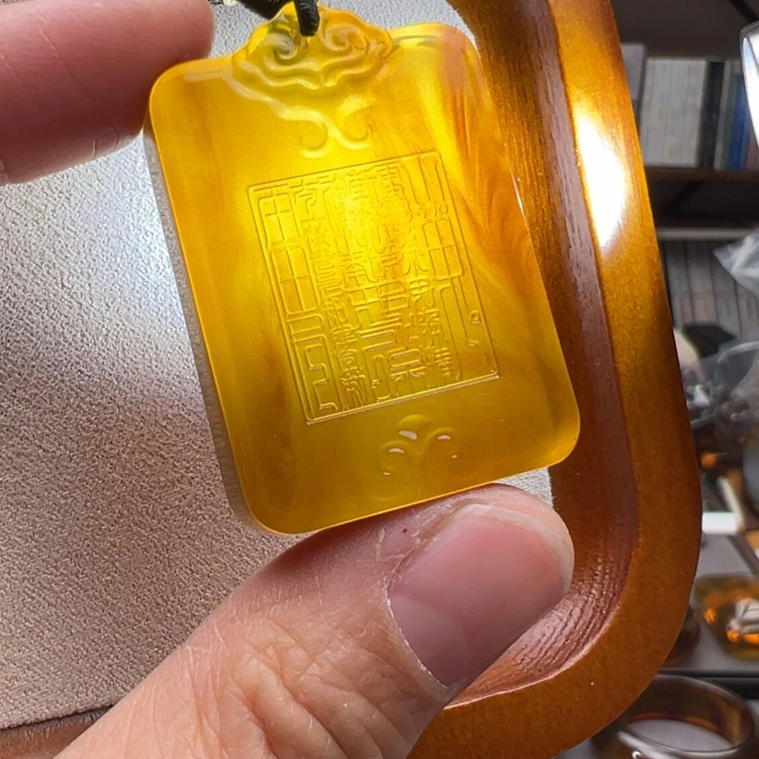 琥珀颈饰未镶嵌山g