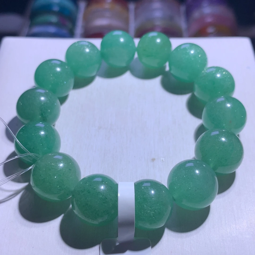 手串水晶银S925镶嵌绿草莓16.6m