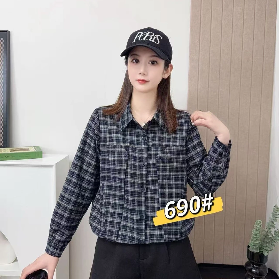 〖铃铛精选〗690时尚格子休闲衬衣