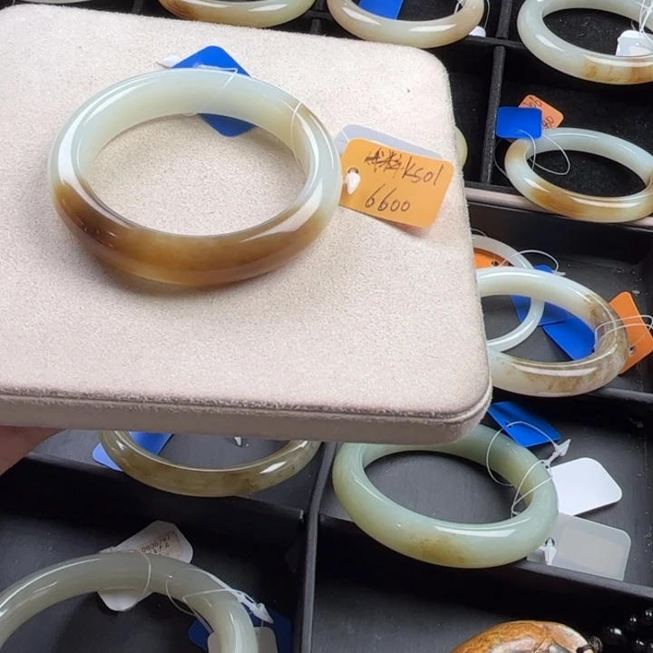 未镶嵌手镯和田玉玲珑美镯54.5