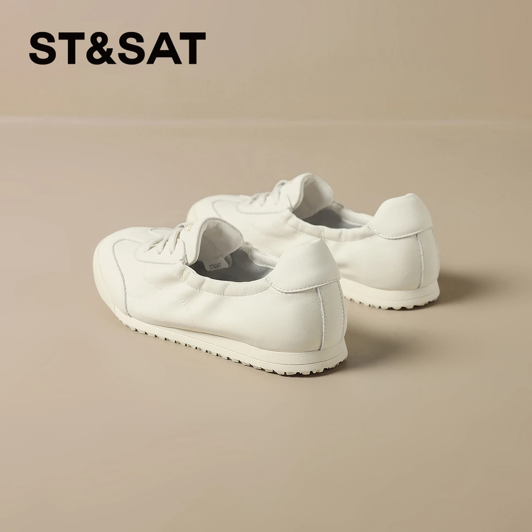星期六软底德训鞋女2025新款秋季运动休闲鞋芭蕾风厚底舒适小白鞋