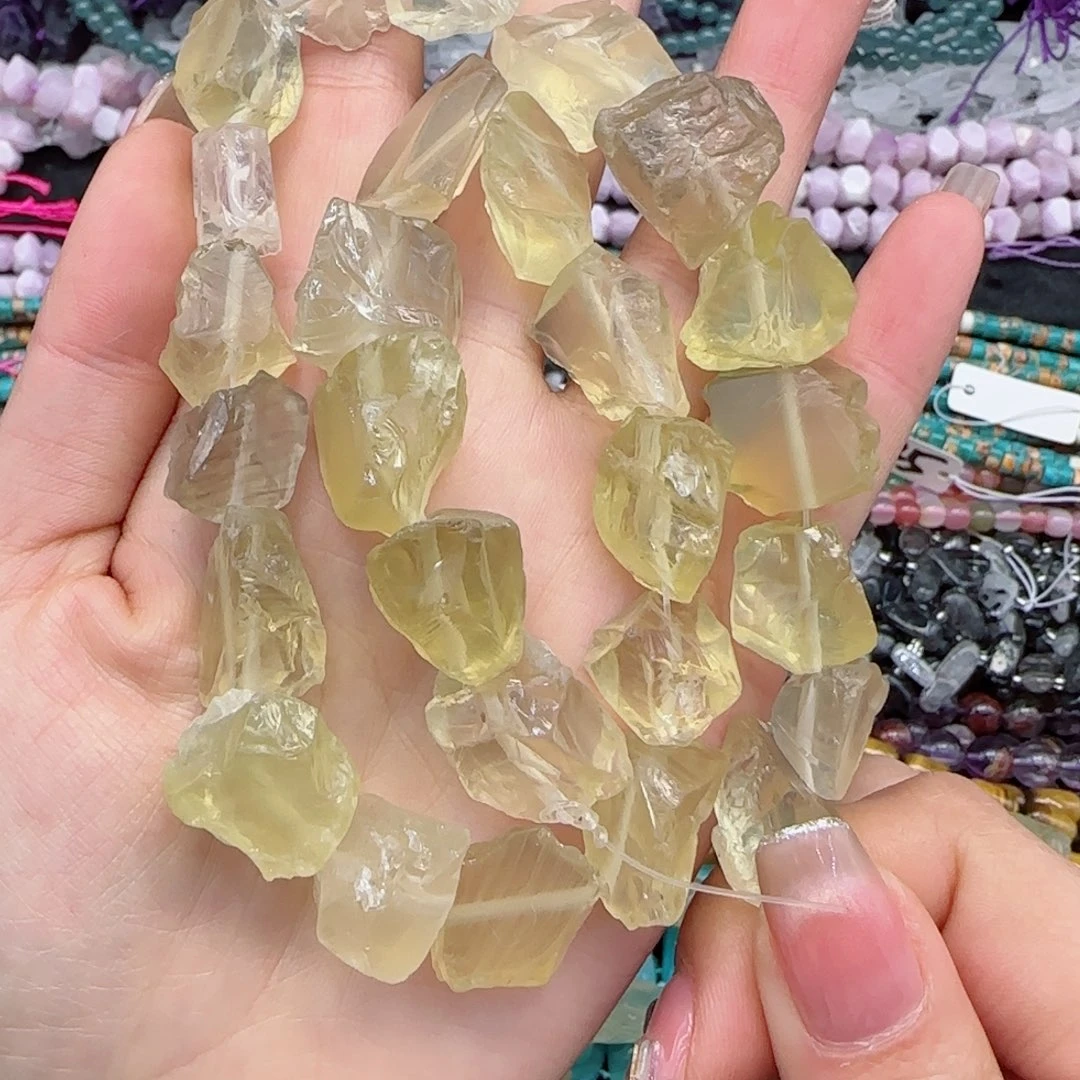 玛瑙/玉髓珠宝半成品未镶嵌柠檬晶原石一条