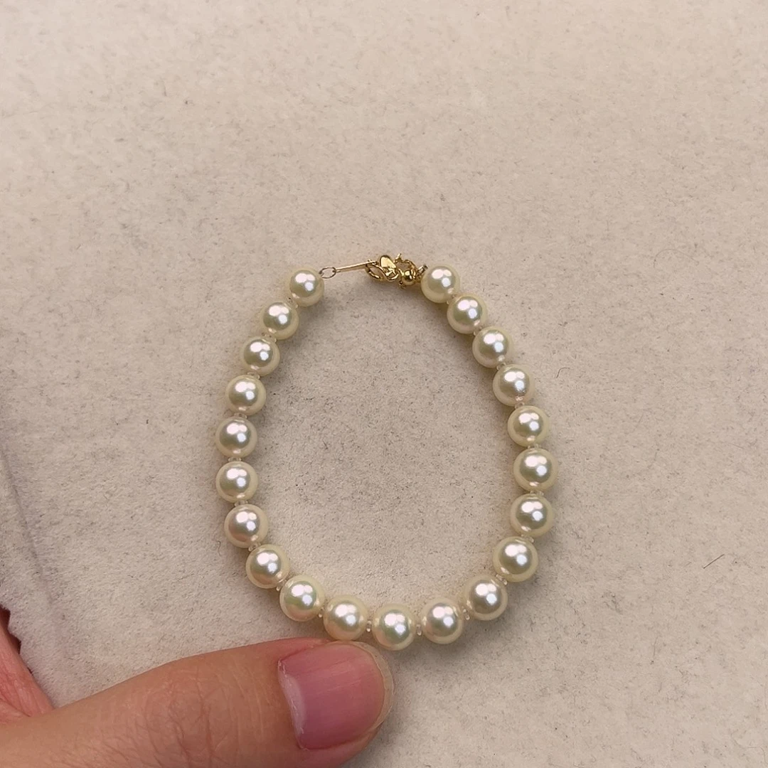 18K金镶嵌手绳海水珍珠