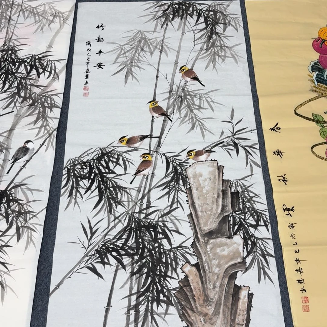 国画四尺尺寸70X140纯手绘作品