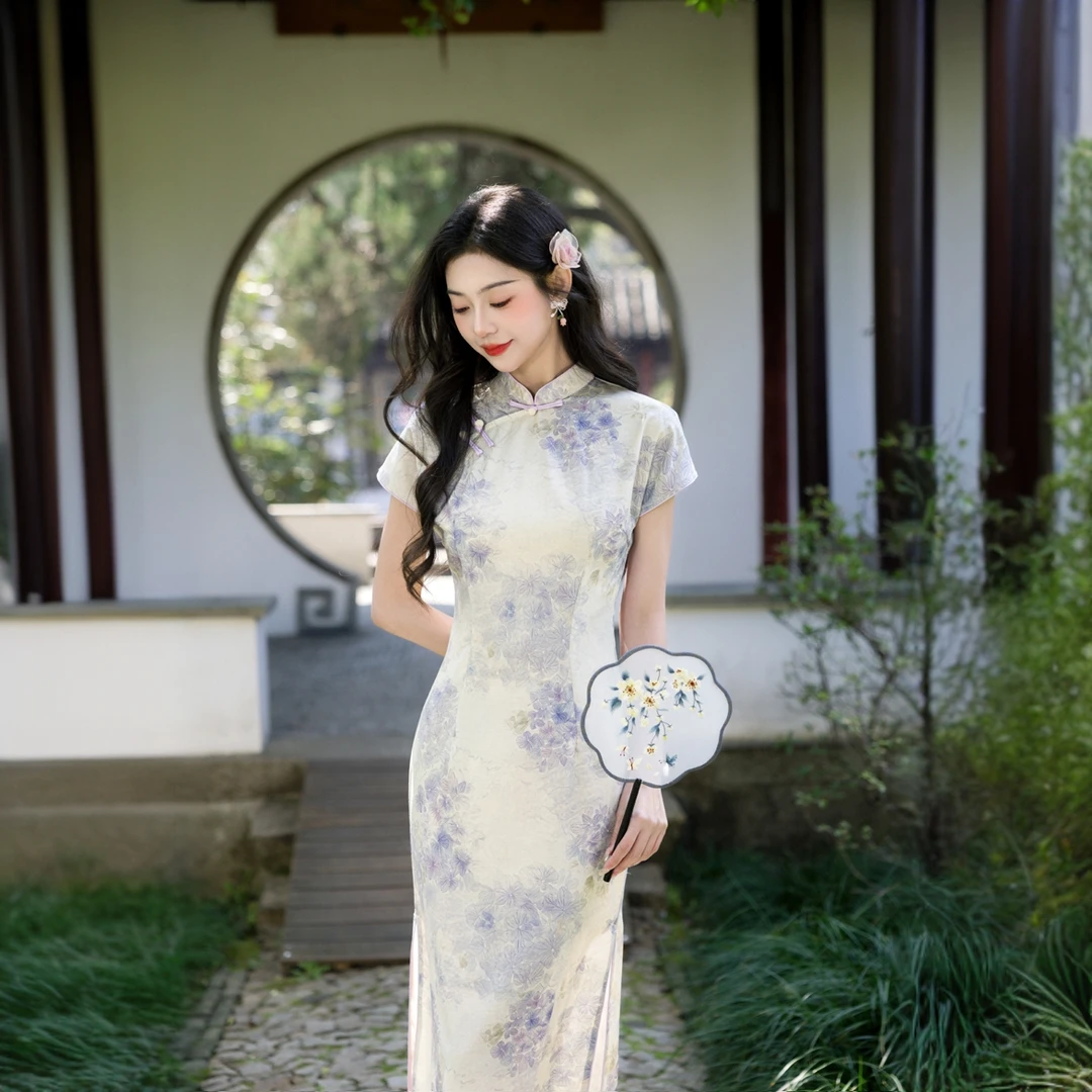 花来信|唯美气质新中式旗袍少女年轻款2025新款女夏 S-3XL