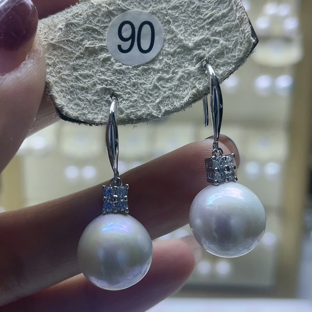 淡水珍珠耳饰银S925镶嵌