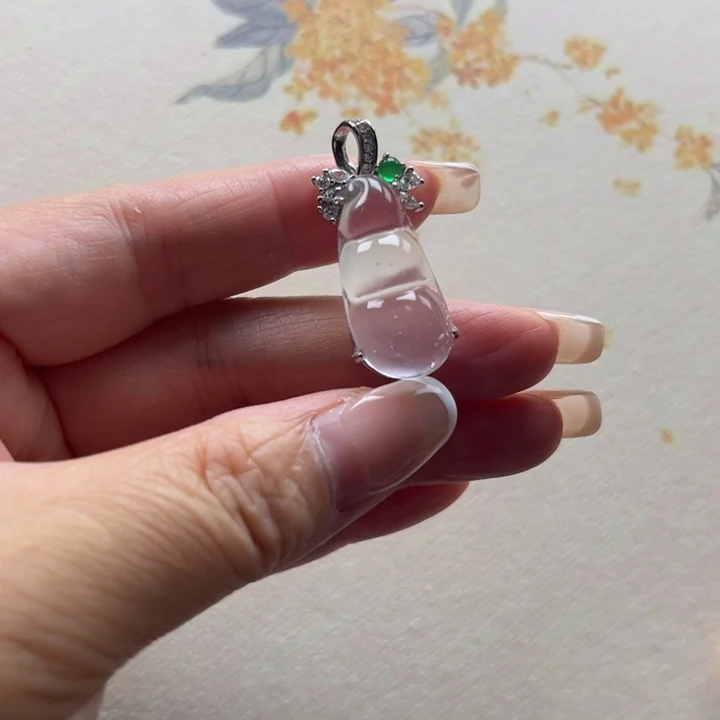 石英质玉银S925镶嵌颈饰