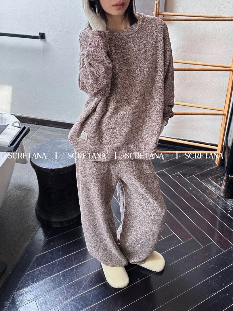 SCRETANA/安娜的秘密雾纱秋冬睡衣简约云雾轻奢可外穿保暖家居服