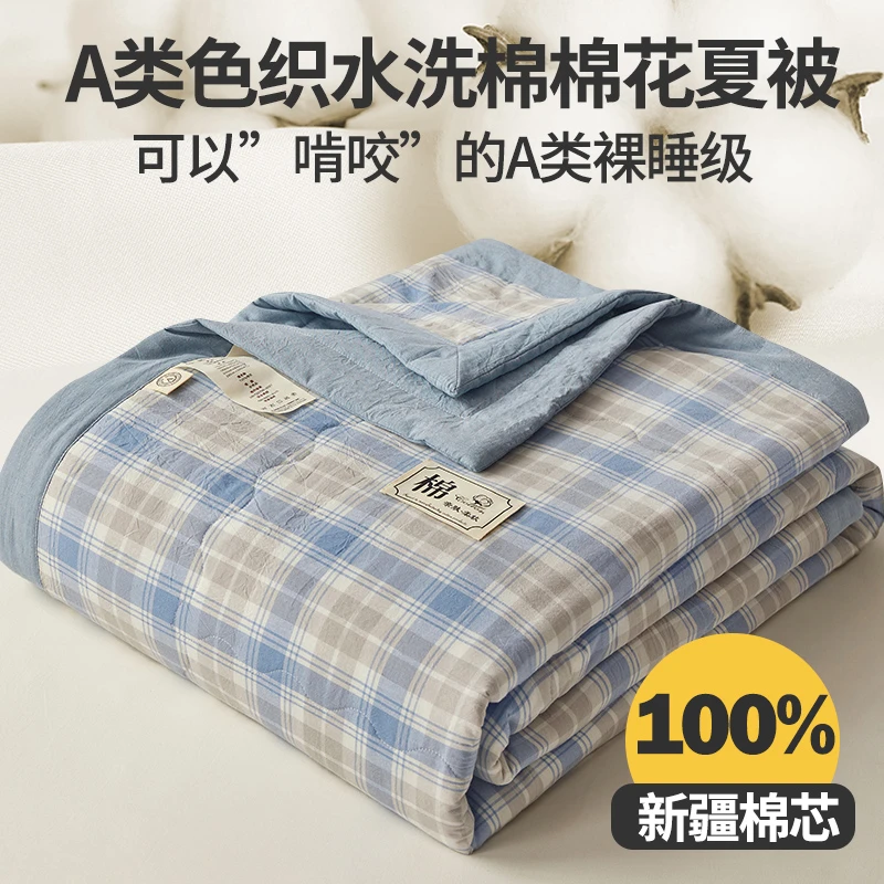 2025新款无印风新疆棉夏被夏凉被空调被可机洗裸睡水洗棉被子被芯