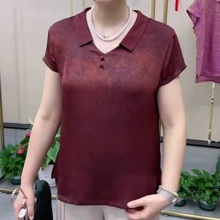 8627夏季新款小衫大码妈妈装喜庆短袖