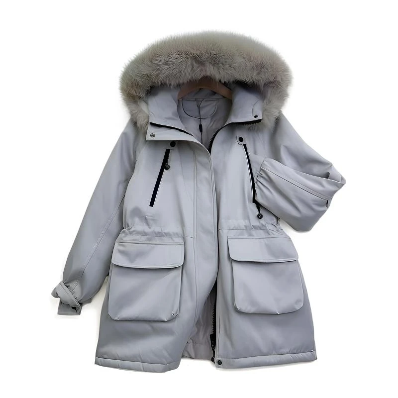 1682冬季新款女装派克棉服时尚休闲欧货重工加绒加厚