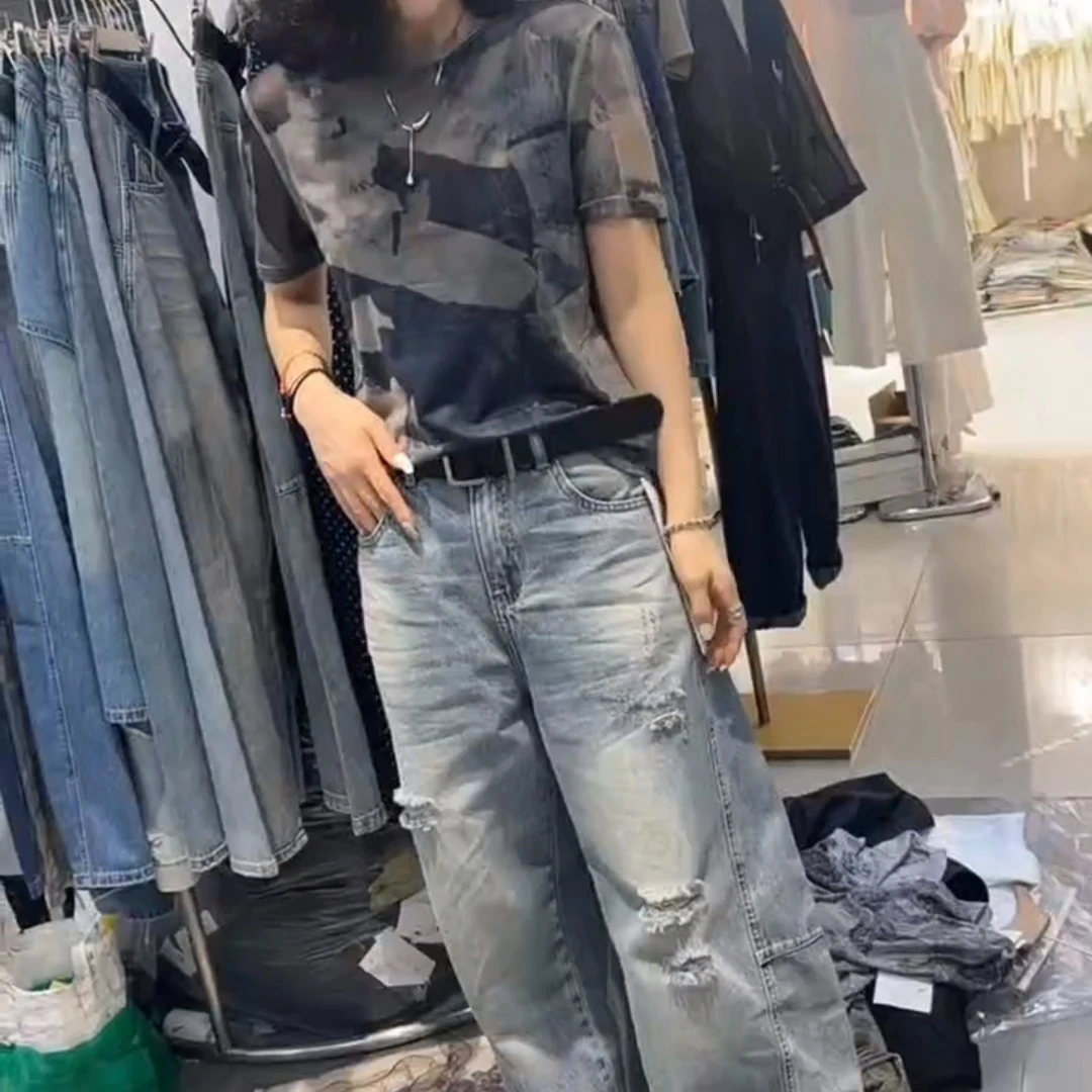 时尚减龄显瘦气质潮流百搭精品晕染女装裤子休闲夏季长裤