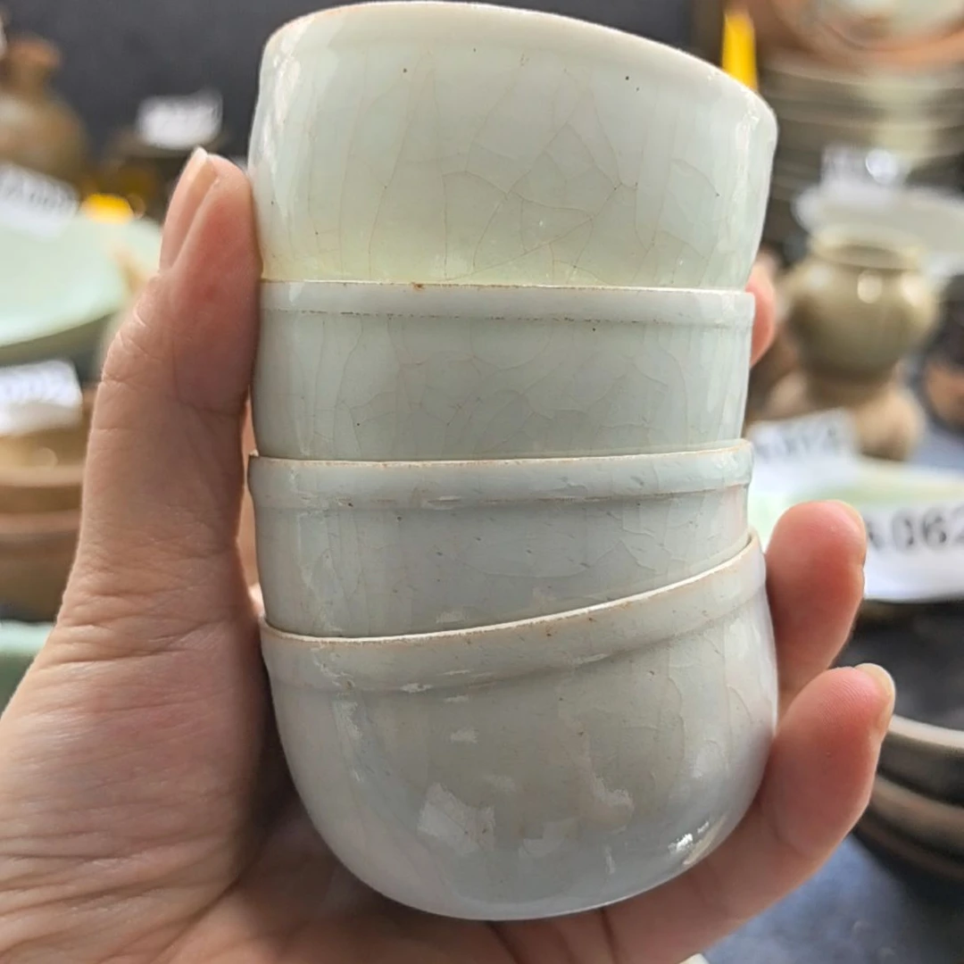 棉麻乾*嘉湖田窑杯4个全品