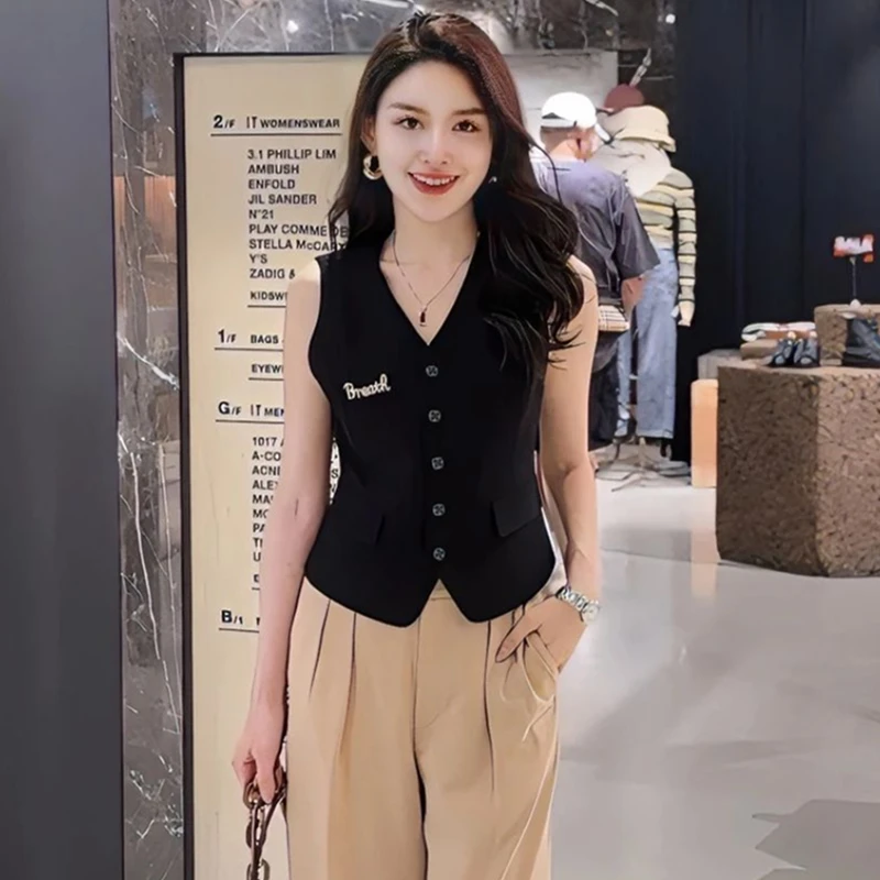 职业阿玛诗官方2025秋冬季新款时尚职业单排扣V领西装马甲装