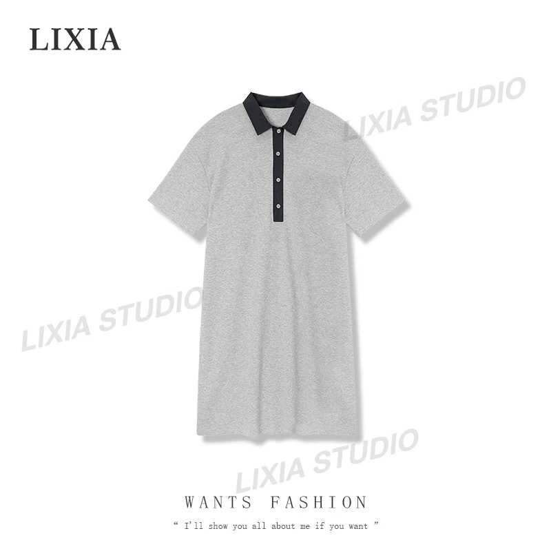 LIXIA【莱茵河】轻奢休闲气质显瘦时尚连衣裙-4054