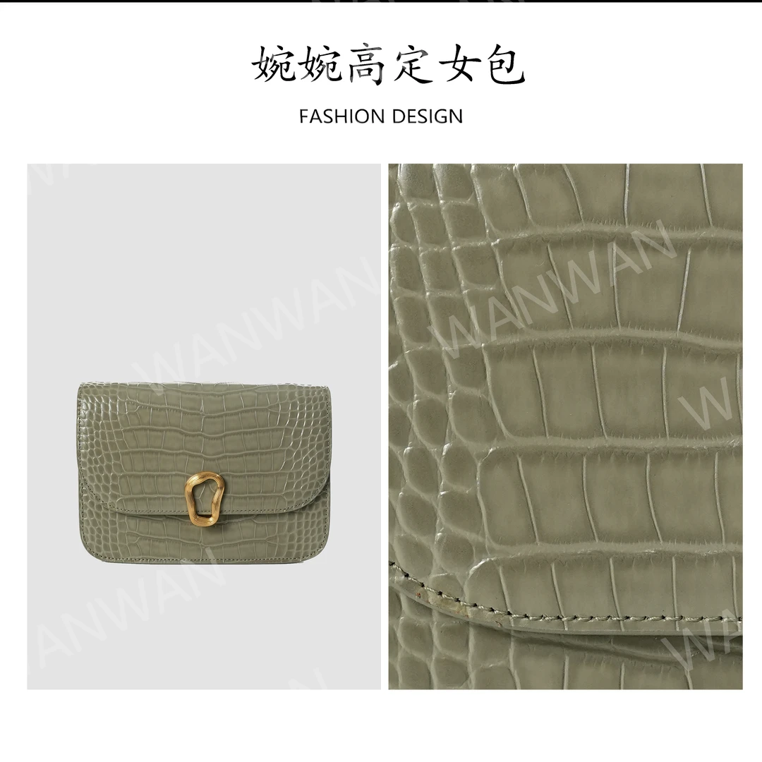 WANWAN简约风轻奢风包盖学院风单肩包百搭斜挎包BV70221-灰色