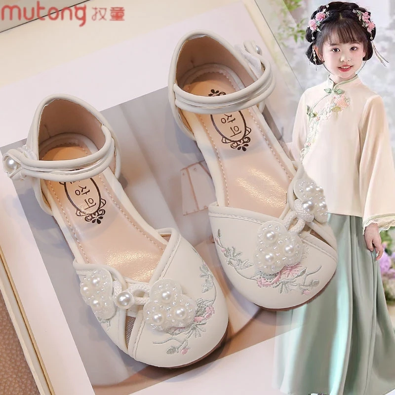 牧童儿童汉服鞋2025夏季女童国风凉鞋新中式小女孩配马面裙古装鞋