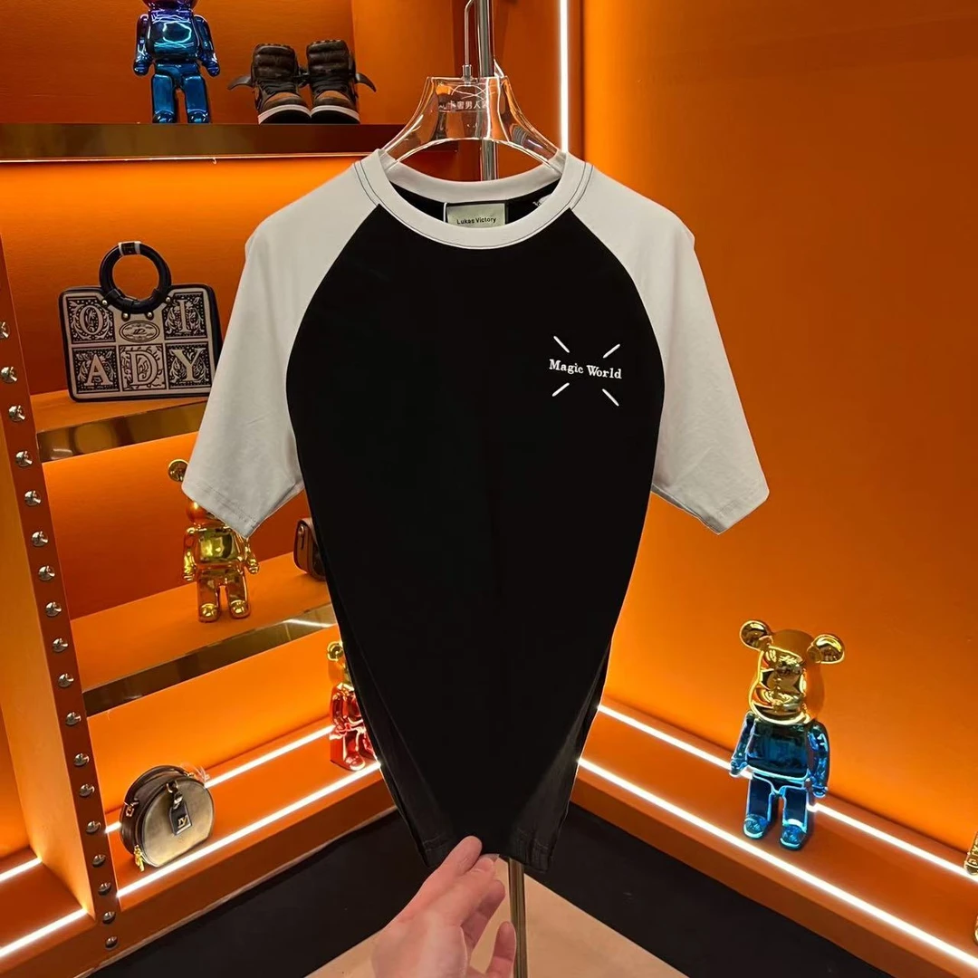 CB-1115-夏季纯色简约插肩袖时尚潮流短袖