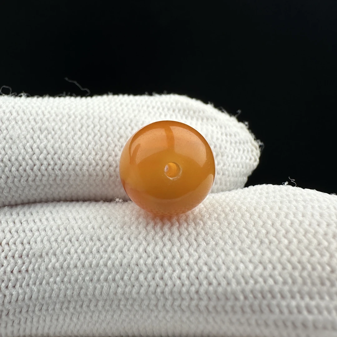 K1315天然原矿蜜蜡 鸡油红扣子11.2*10mm支持复检假一罚十