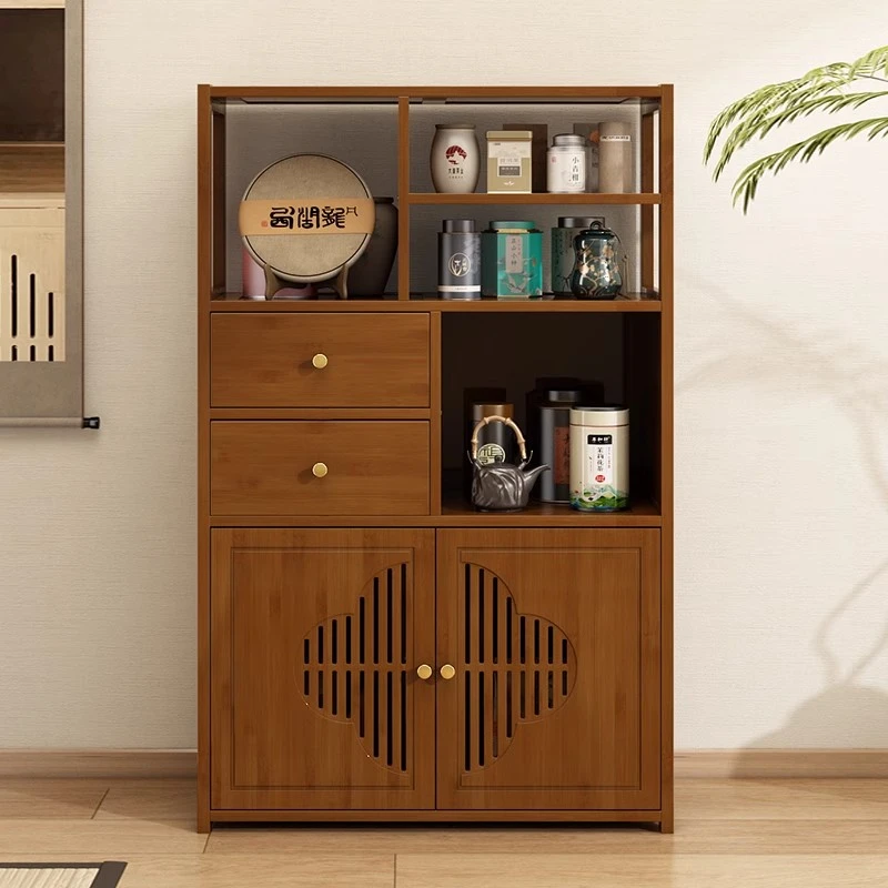 茶叶架子置物架多层茶具收纳柜小型中式实木博古架茶室摆件展示柜