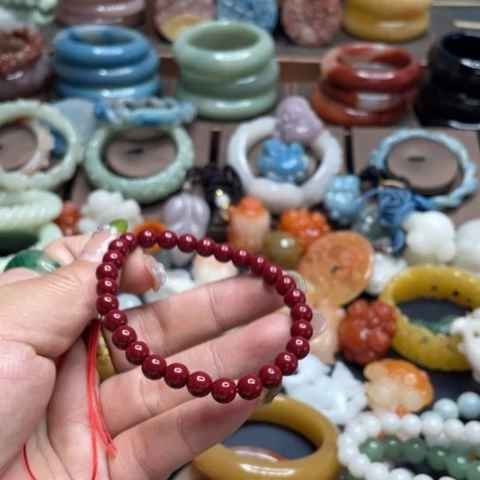 合金石英质玉（黄龙玉）手链
