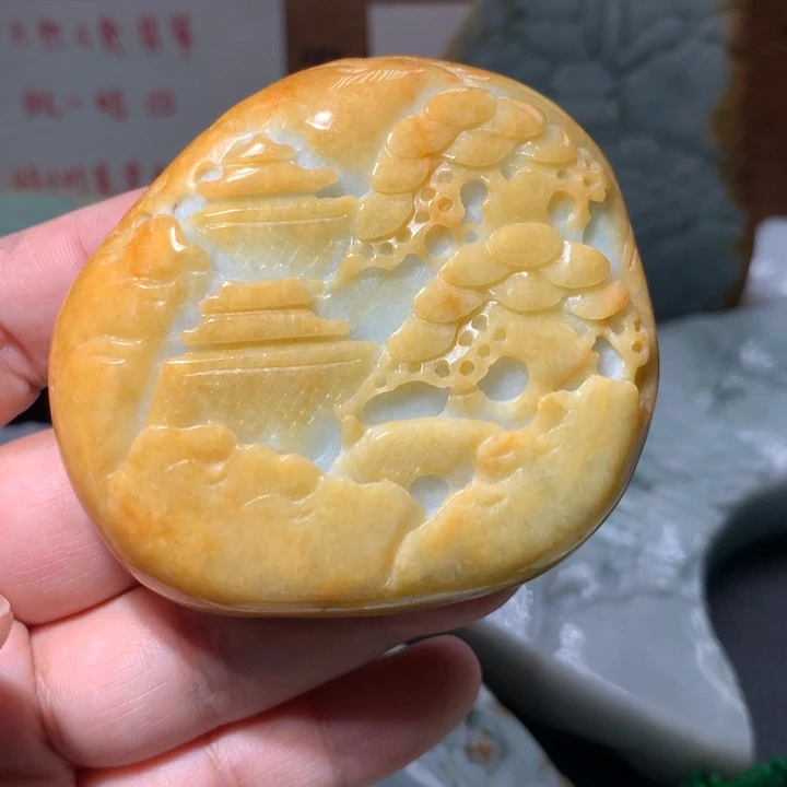 翡翠未镶嵌颈饰保真天然A货翡翠