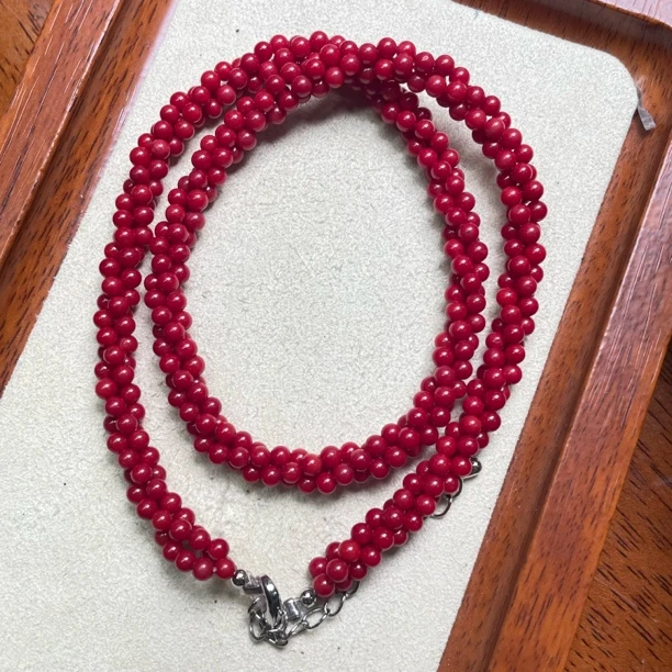 【艺品堂】 红色时尚饰品 球球珠项链