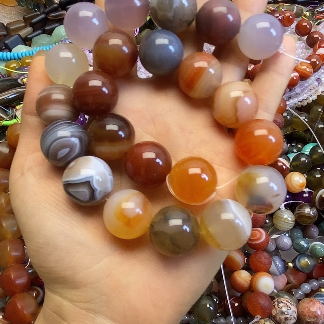 玛瑙/玉髓未镶嵌珠宝半成品玛瑙多宝一条
