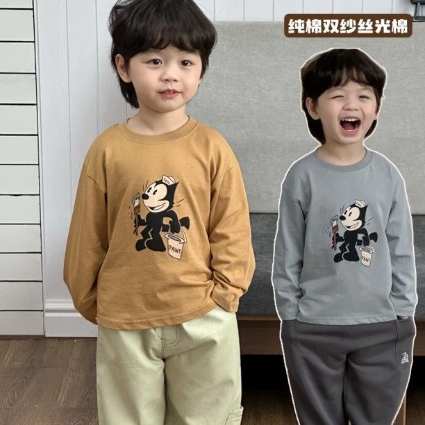 8/6【粉刷匠】中小童秋季卡通长袖T恤圆领打底衫
