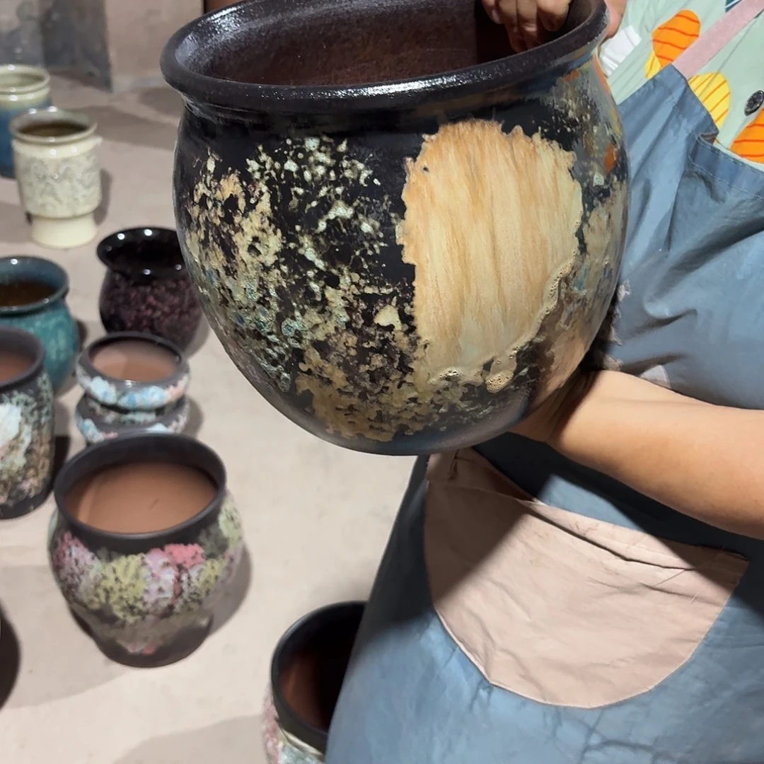 紫砂花盆口24高24