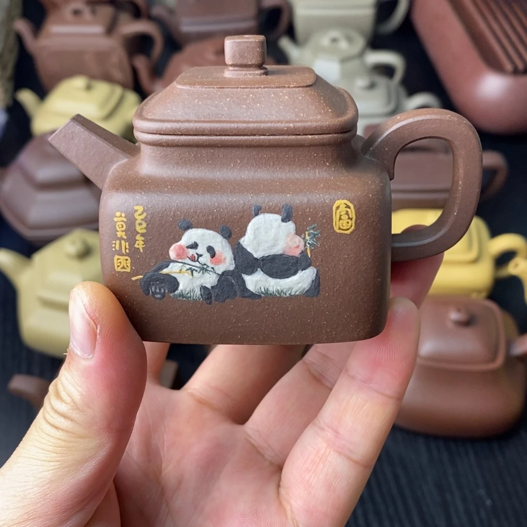 茶壶紫砂紫泥四方德钟120cc左右