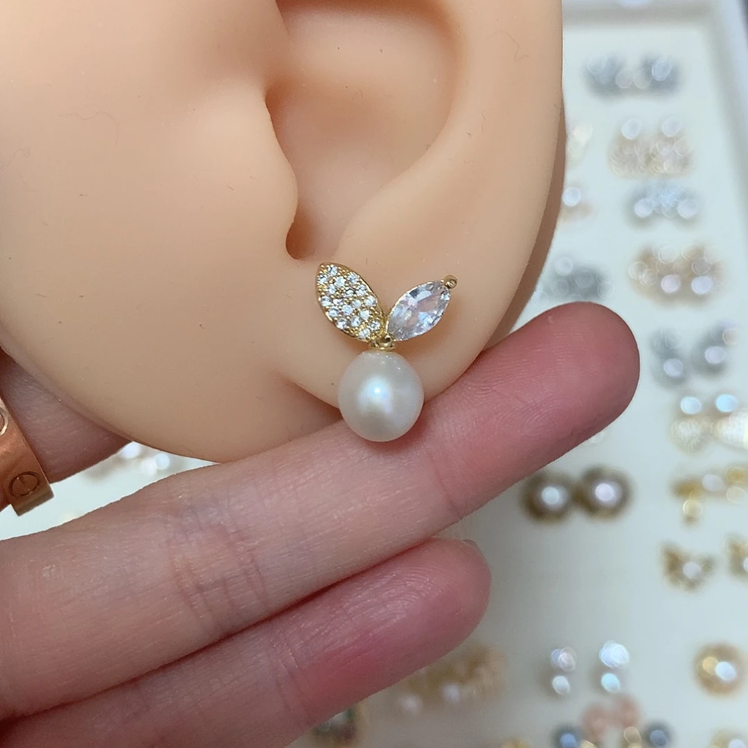 淡水珍珠耳饰合金