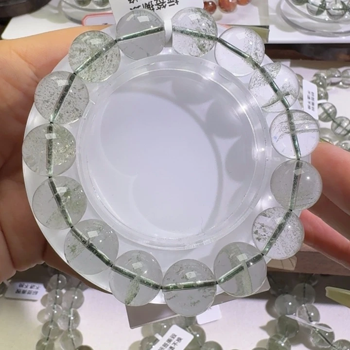 未镶嵌水晶手链巴西金沙翠绿幽灵13.5mm