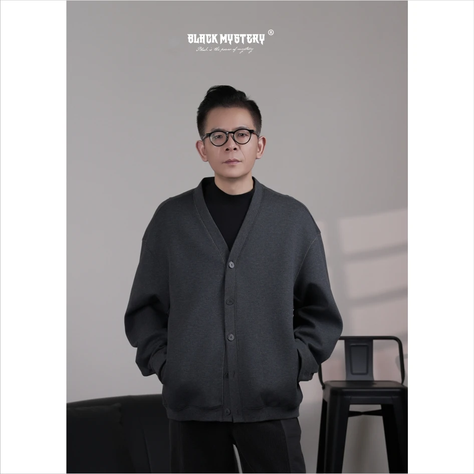 【BlackMystery】桃源 秋冬加厚保暖休闲简约百搭时尚开衫外套 6206