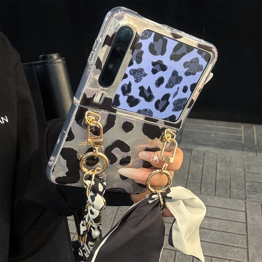 适用华为purax典藏版手机壳黑白豹纹PuraX锡纸纹皮扣丝巾腕带手绳