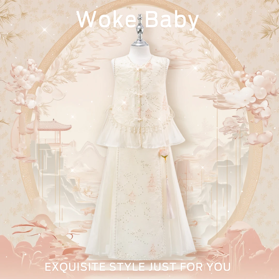 【全新微瑕】女童夏季马面裙汉服新款上衣中国风古风M5466