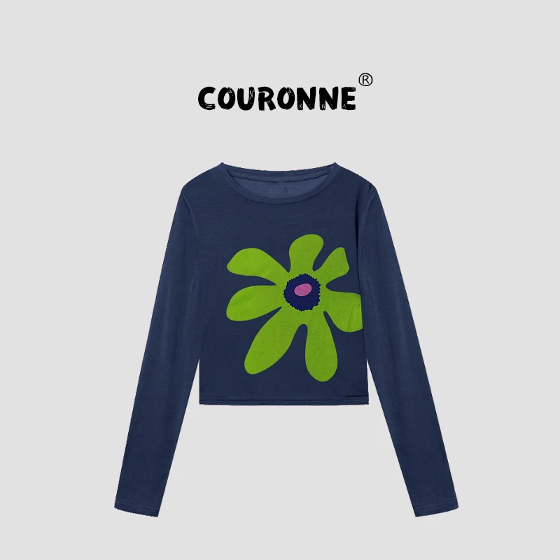 【桐桐】-潮牌设计感百搭时尚修身显瘦百搭圆领上衣33364