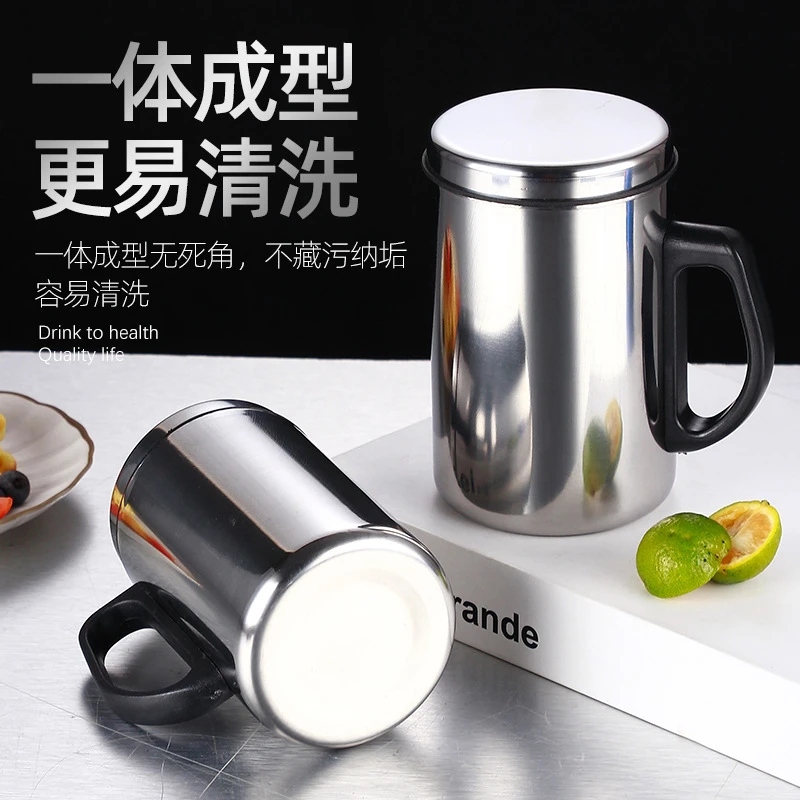 【加厚不锈钢】双层不锈钢保温杯防烫口杯马克杯办公杯带盖加厚双