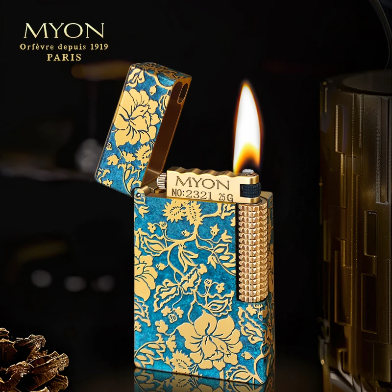 MYON/勉牌 M9青铜牡丹 热着色异形 创意打火机