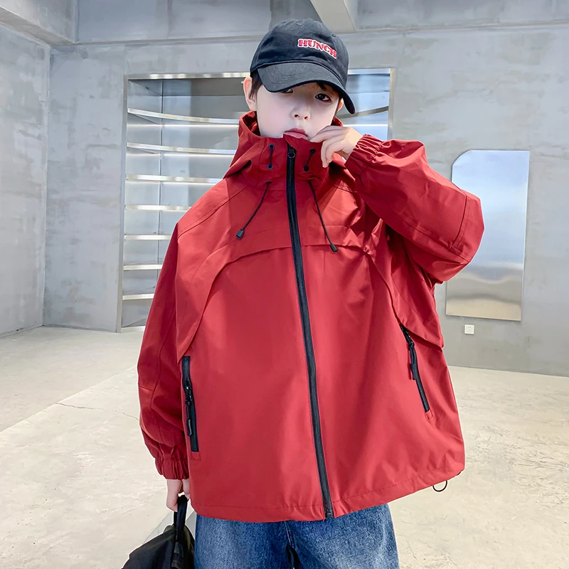 男童秋季户外防风冲锋衣外套2025新款青少年儿童春秋防水运动夹克