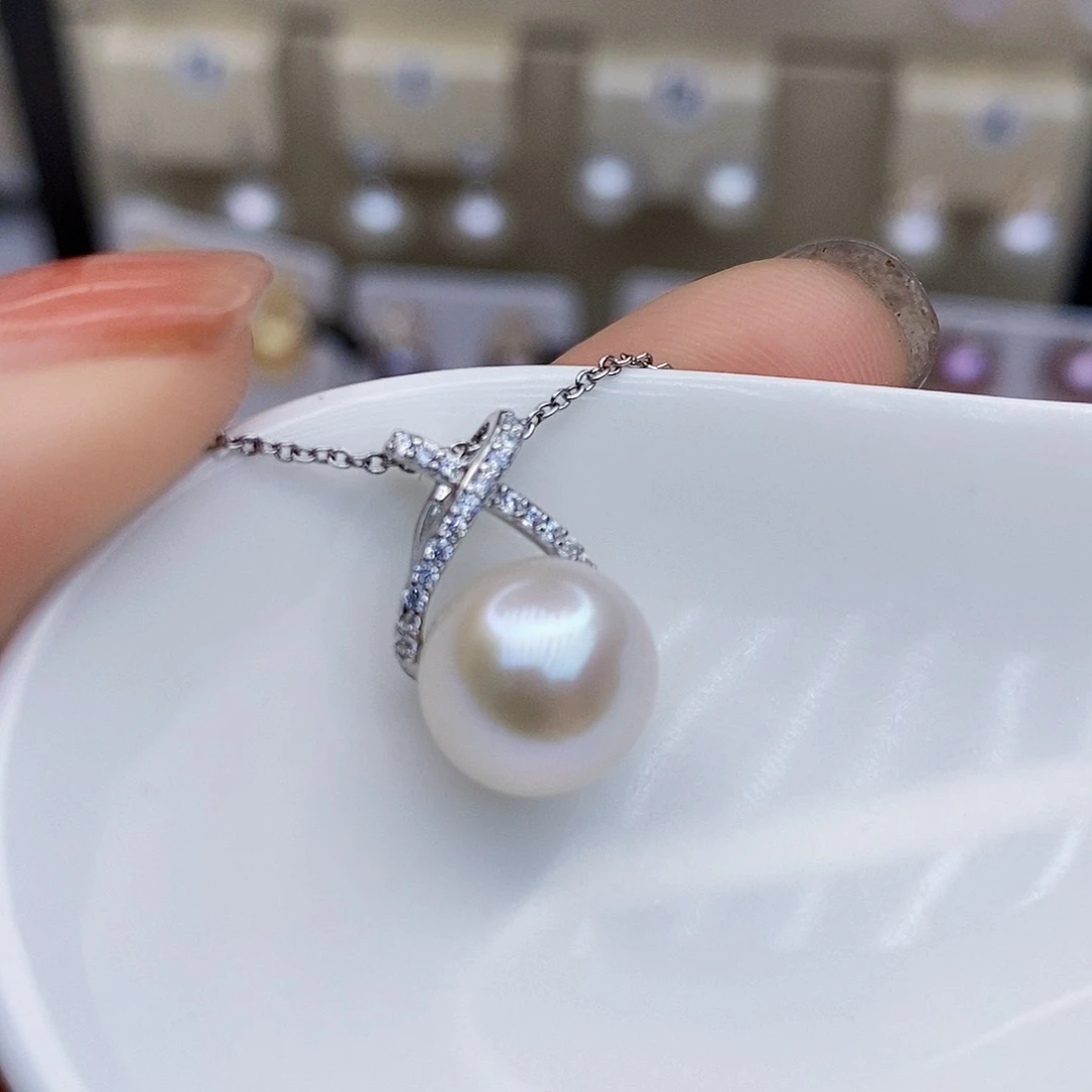 淡水珍珠颈饰银S925镶嵌