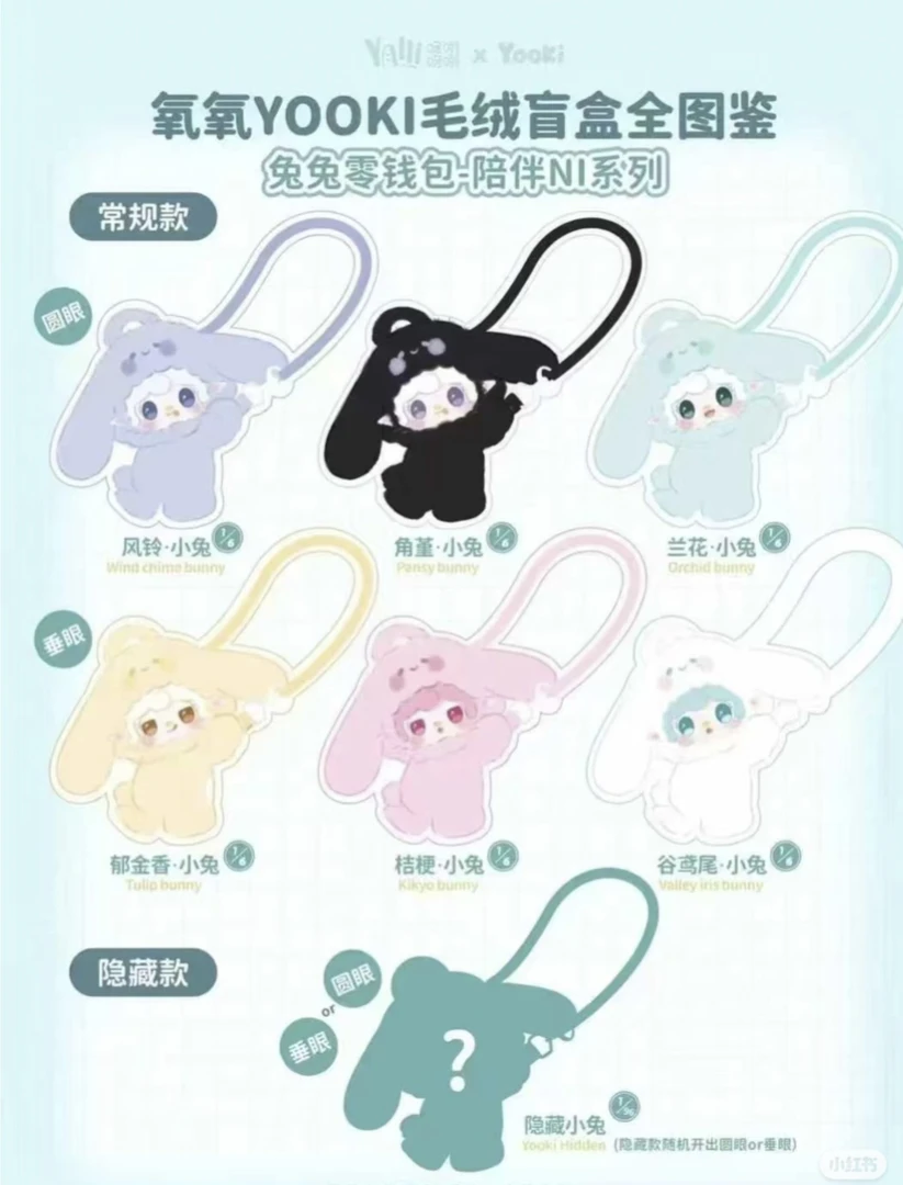 氧氧yookiV8《陪伴你》系列盲盒零钱包潮玩萌礼物挂随身件毛绒包