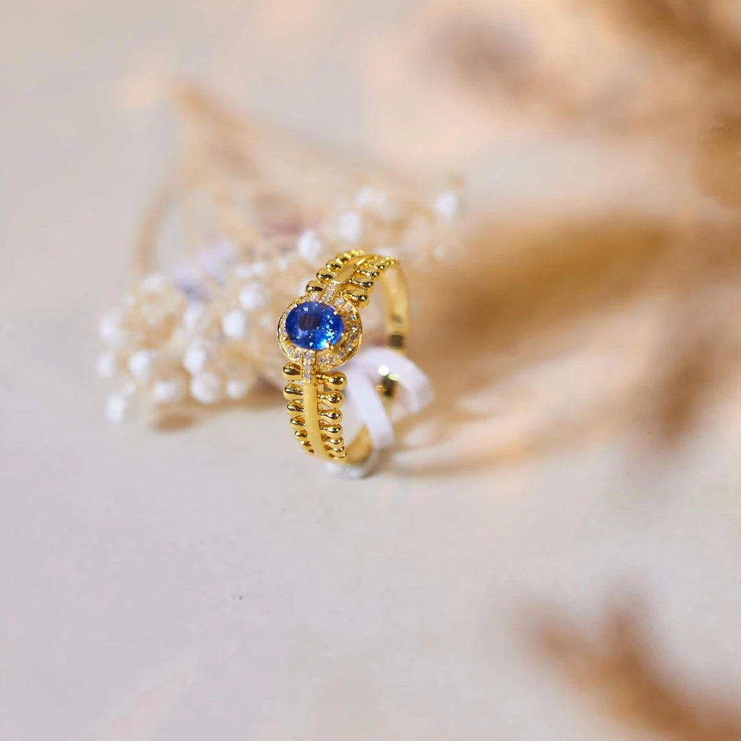 【歪歪】蓝宝石戒指*18K金镶嵌（多样性发一）XB-S4784